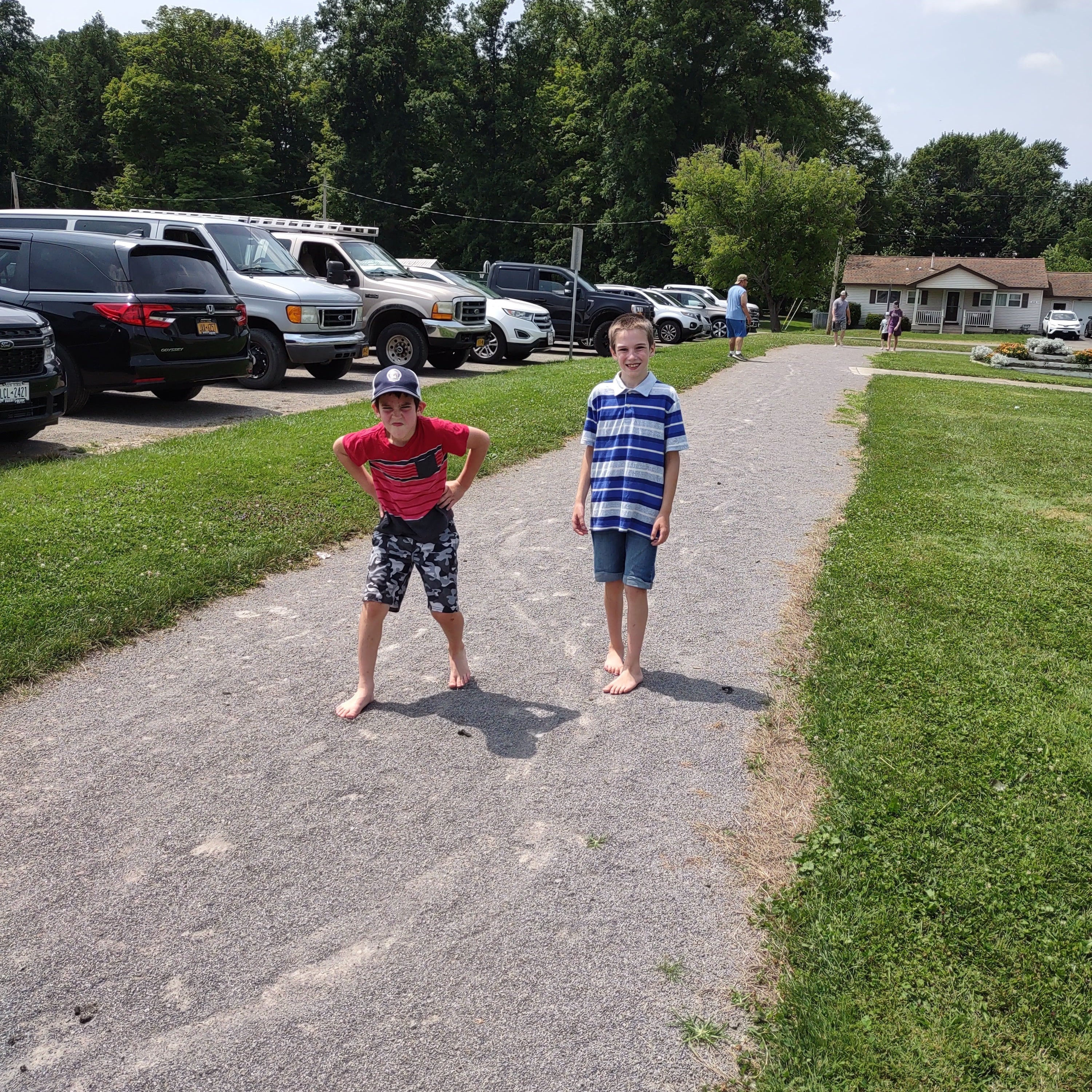 Walking barefoot for shoes