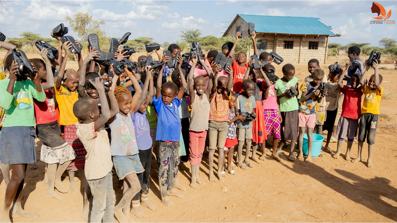 Shoes for kids in Isiolo, Kenya