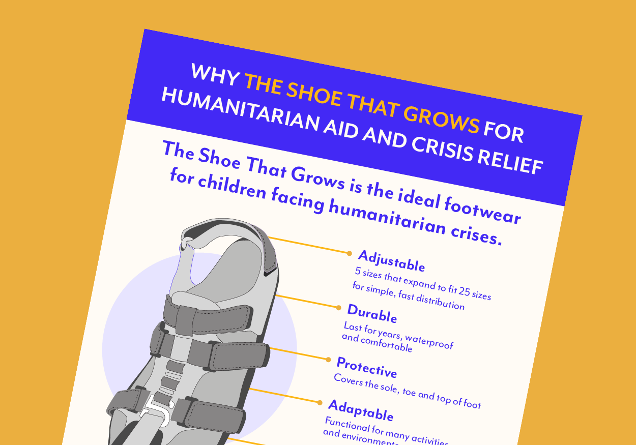 The ideal shoe for humanitarian aid